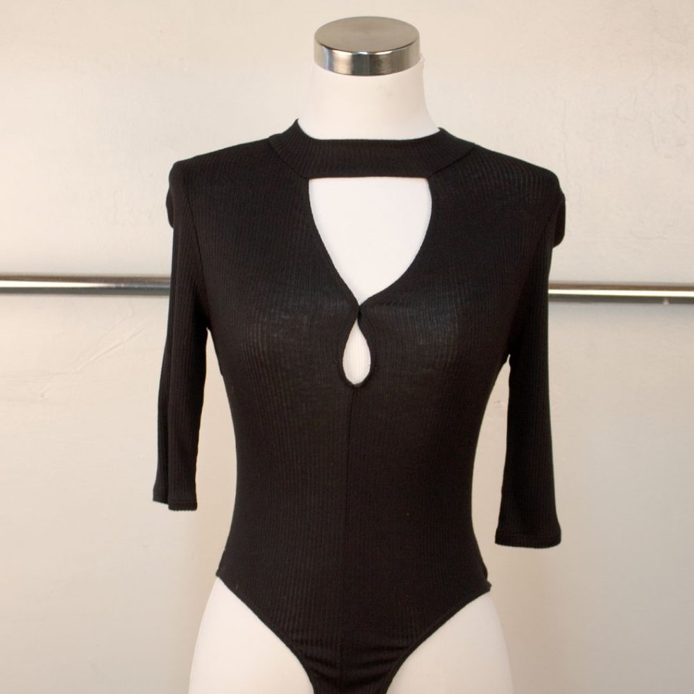 Cut Out Neckline Bodysuit